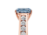 Rose gold Fancy Blue Emerald  Brilliant Channel-Set Solitaire Ring with Four-Prong Setting_25