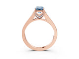Rose gold Fancy Blue Emerald  Brilliant Cut Diamond Engagement Ring with Pavé Band and Four-Prong Setting_52