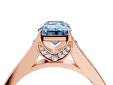 Rose gold Fancy Blue Emerald  Brilliant Cut Diamond Engagement Ring with Pavé Band and Four-Prong Setting_53