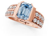 Rose gold Fancy Blue Emerald  Brilliant Diamond Channel Set Wide Band Ring with Bezel Setting_21