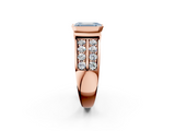 Rose gold Fancy Blue Emerald  Brilliant Diamond Channel Set Wide Band Ring with Bezel Setting_22