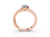 Rose gold Fancy Blue Emerald  Brilliant Diamond Channel Set Wide Band Ring with Bezel Setting_23