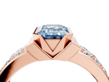 Rose gold Fancy Blue Emerald  Brilliant Diamond Channel Set Wide Band Ring with Bezel Setting_24