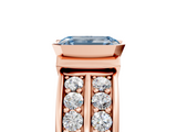 Rose gold Fancy Blue Emerald  Brilliant Diamond Channel Set Wide Band Ring with Bezel Setting_25