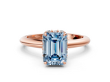 Rose gold Fancy Blue Emerald  Brilliant Solitaire Engagement Ring with Six-Prong Setting and Classic Band_20