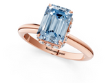 Rose gold Fancy Blue Emerald  Brilliant Solitaire Engagement Ring with Six-Prong Setting and Classic Band_21