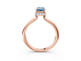 Rose gold Fancy Blue Emerald  Brilliant Solitaire Engagement Ring with Six-Prong Setting and Classic Band_23