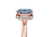 Rose gold Fancy Blue Emerald  Brilliant Solitaire Engagement Ring with Six-Prong Setting and Classic Band_25