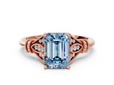Rose gold Fancy Blue Emerald  Brilliant Solitaire with Pave Band and Four-Prong Setting_20