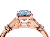 Rose gold Fancy Blue Emerald  Brilliant Solitaire with Pave Band and Four-Prong Setting_24