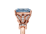 Rose gold Fancy Blue Emerald  Brilliant Solitaire with Pave Band and Four-Prong Setting_25