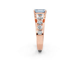 Rose gold Fancy Blue Emerald  Brilliant Solitaire with Side Stones on a Pave Band and Four-Prong Setting_26