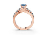 Rose gold Fancy Blue Emerald  Brilliant Solitaire with Side Stones on a Pave Band and Four-Prong Setting_27