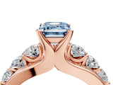 Rose gold Fancy Blue Emerald  Brilliant Solitaire with Side Stones on a Pave Band and Four-Prong Setting_28