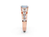 Rose gold Fancy Blue Emerald  Brilliant Solitaire with Side Stones on a Pave Band and Four-Prong Setting_39