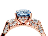 Rose gold Fancy Blue Emerald Cut Brilliant Three-Stone Pave Band with Four-Prong Setting_4