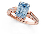 Rose gold Fancy Blue Emerald  Cut Cathedral Pave Diamond Engagement Ring with Six-Prong Setting_32