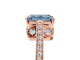 Rose gold Fancy Blue Emerald  Cut Cathedral Pave Diamond Engagement Ring with Six-Prong Setting_36