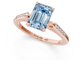 Rose gold Fancy Blue Emerald  Cut Channel Set Solitaire Engagement Ring with Four-Prong Setting_220
