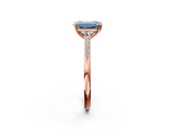 Rose gold Fancy Blue Emerald  Cut Channel Set Solitaire Engagement Ring with Four-Prong Setting_221