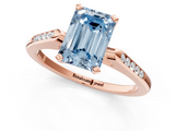 Rose gold Fancy Blue Emerald  Cut Channel Set Solitaire Engagement Ring with Four-Prong Setting_222