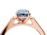 Rose gold Fancy Blue Emerald  Cut Channel Set Solitaire Engagement Ring with Four-Prong Setting_223