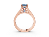 Rose gold Fancy Blue Emerald  Cut Channel Set Solitaire Engagement Ring with Prong Setting_22