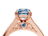 Rose gold Fancy Blue Emerald  Cut Channel Set Solitaire Engagement Ring with Prong Setting_23