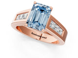 Rose gold Fancy Blue Emerald Cut Cut Channel Set Solitaire Ring with Four-Prong Setting_1