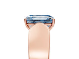 Rose gold Fancy Blue Emerald Cut Cut Diamond Channel Set Solitaire Ring with Four-Prong Setting_5