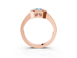 Rose gold Fancy Blue Emerald Cut Cut Halo Pavé Diamond Ring_3