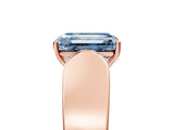 Rose gold Fancy Blue Emerald Cut Diamond Channel Set Solitaire Ring with Four-Prong Setting_17