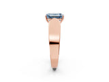 Rose gold Fancy Blue Emerald Cut Diamond Channel Set Solitaire Ring with Four-Prong Setting_38
