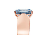 Rose gold Fancy Blue Emerald Cut Diamond Channel Set Solitaire Ring with Four-Prong Setting_41