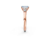 Rose gold Fancy Blue Emerald  Cut Diamond Five-Stone Prong Set White Gold Ring_34