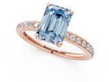 Rose gold Fancy Blue Emerald  Cut Diamond Pavé Band Ring with Four-Prong Setting_25