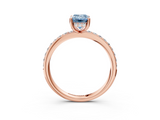 Rose gold Fancy Blue Emerald  Cut Diamond Pavé Band Ring with Four-Prong Setting_27
