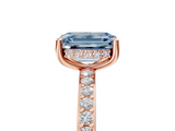 Rose gold Fancy Blue Emerald  Cut Diamond Pavé Band Ring with Four-Prong Setting_29