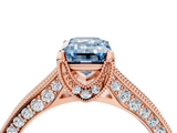 Rose gold Fancy Blue Emerald  Cut Diamond Pave Band with Four-Prong Setting_24