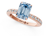 Rose gold Fancy Blue Emerald  Cut Diamond Ring with Pavé Band and Four-Prong Setting_54