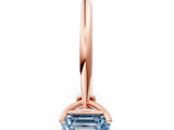 Rose gold Fancy Blue Emerald Cut Diamond Solitaire Engagement Ring with Classic Band and Four-Prong Setting_12