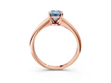 Rose gold Fancy Blue Emerald Cut Diamond Solitaire Engagement Ring with Classic Band and Four-Prong Setting_15