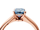 Rose gold Fancy Blue Emerald Cut Diamond Solitaire Engagement Ring with Classic Band and Four-Prong Setting_40