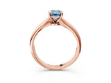 Rose gold Fancy Blue Emerald Cut Diamond Solitaire Engagement Ring with Classic Band and Four-Prong Setting_91