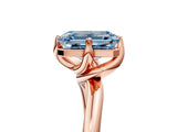 Rose gold Fancy Blue Emerald Cut Diamond Solitaire Engagement Ring with Four-Prong Setting and Classic Band_25
