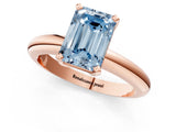Rose gold Fancy Blue Emerald Cut Diamond Solitaire Engagement Ring with Round Band and Four-Prong Setting_139