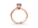 Rose gold Fancy Blue Emerald Cut Diamond Solitaire Engagement Ring with Round Band and Four-Prong Setting_141