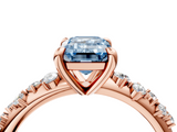 Rose gold Fancy Blue Emerald  Cut Diamond Vine Band with Four-Prong Setting_75