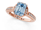 Rose gold Fancy Blue Emerald  Cut Halo Diamond Ring with Channel Set Band and Four-Prong Setting_33