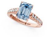 Rose gold Fancy Blue Emerald  Cut Pavé Band Solitaire Ring with Four-Prong Setting_26
